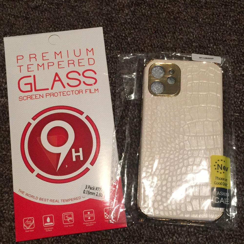 Brand New - iPhone Mini 12 case and glass screen protectors